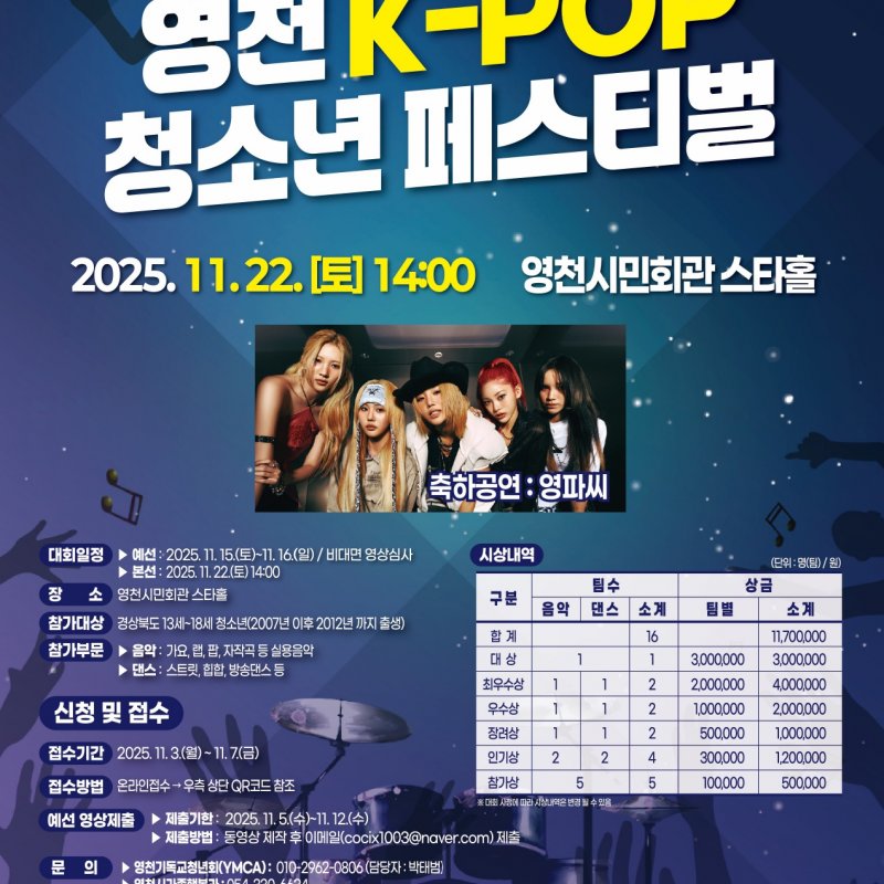 경북 청소년 K-POP 최강자 가린다… 제4회 영천 K-POP 청소년 페스티벌 본선 22일 개최